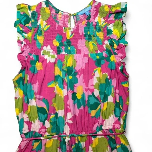 Draper James RSVP Women’s Smocked Pink Midi Dress Medium - Picture 2 of 8